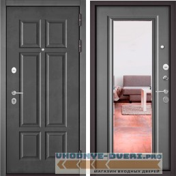 Дверь Бульдорс MASS 90 Бетон темный 9S-109 / Бетон серый 9S-140 зеркало